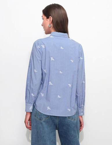Relaxed Striped Shirt with Embroidery