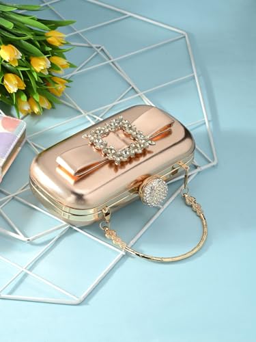 TOOBA Women's Copper Handicraft Beautiful Bling Box Clutch Bag for Wedding, Banquet, Gift Family, & Friends
