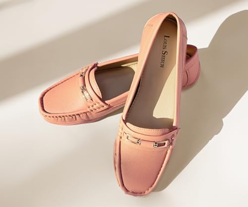 LOUIS STITCH Women’s Premium Pink Slip-On Loafers | Elegant Solid Slip-On Comfort Shoes for Casual and Formal Wear | Slip-On Loafer Shoes for Women | LSLD-BLR-HS03-PK | UK-4