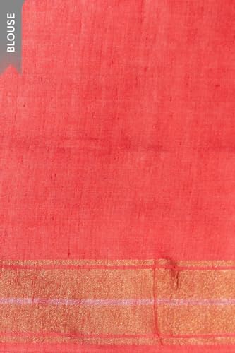 Taneira Women Red Pure Tussar Silk Chattisgarh Woven Saree With Unstitched Blouse Piece (SAPH01AB2954-Red)