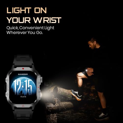 GameSir Forge 1 Smart Watch for Men & Women, 2.19" Full Touch Display, Bluetooth Calling, Fitness Tracking, Message Notifications, Android & iOS Compaatible - (Black)