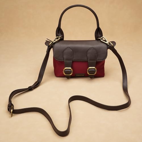 Theater Explorer Tweed Maroon Crossbody Duffle Bag for Women | Structured Elegant Shoulder Bag |with Adjustable & Detachable Strap | Everyday Handbag for Casual & Work Use