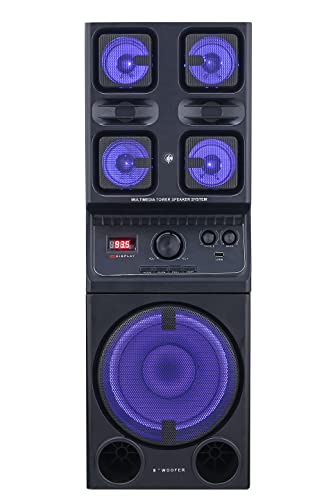 TECHXEWOO Party Blaster 500 Powerfull 200 WATTS Home Theatre Single Tower Party Speaker System with Dynamic Disco Lights, Bluetooth,USB, Digital FM, INBUILT Karaoke,MIC Port�