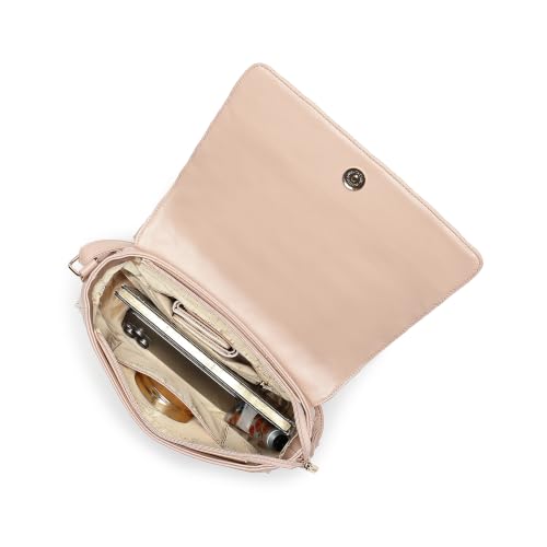 Fastrack Metro Quilted Sling Bag for Women|Pink Faux Leather Crossbody Bag|Quilted Flap Design with Zip & Magnetic Closure Spacious Compartment with Organiser Pockets|Adjustable Strap|External Pocket