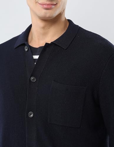 U.S.Polo Association Men's Patterned Knit Polo Neck Sweater (USSWE2463_Navy_M)