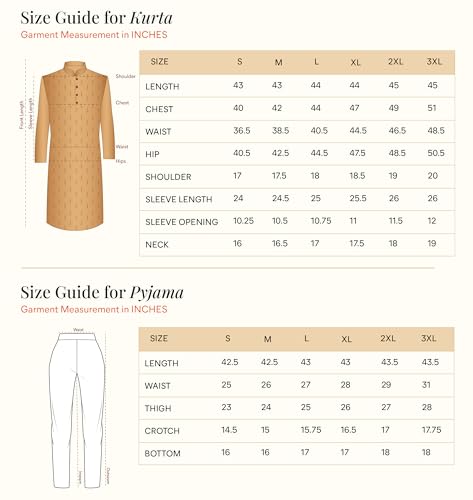 Manyavar Men's Viscose Blend Embellished Kurta Set (Cream,S)