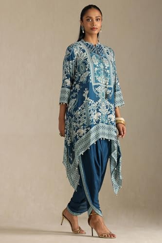 Soch Women's Viscose Kurta Set (RSD-FWS5KS10818_Teal Blue