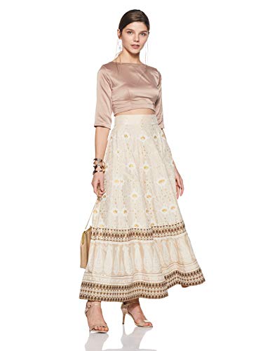 W for Women Rayon Full Skirt Off-White