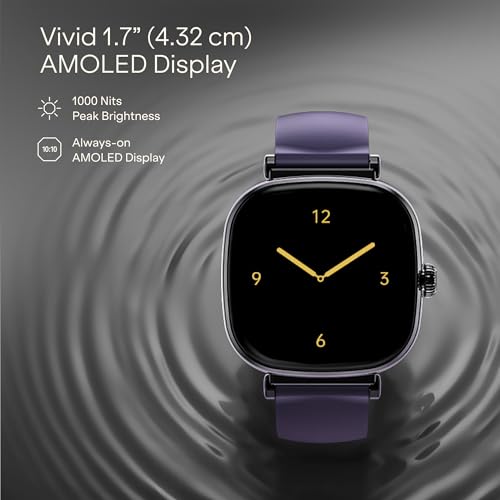 boAt Chrome Ivory Smart Watch for Women, co-Designed with GIVA, 1.7" AMOLED Display, 1000 nits Brightness, Premium Metallic Build, Female Wellness Tracker smartwatch for Women (Twilight Purple)