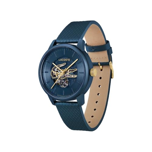 Lacoste Lacoste.12.12 China Auto Blue Round Dial Men's Watch|Blue Leather Material|Multi Color Band - 2011385
