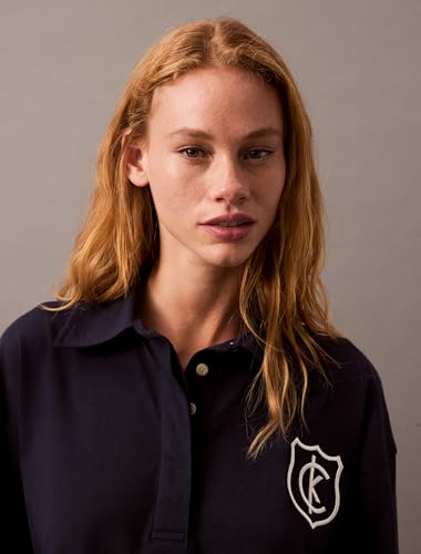 Calvin Klein Jeans Women's Cotton Classic Above The Knee Casual Dress (47B208G501_Baritone Blue