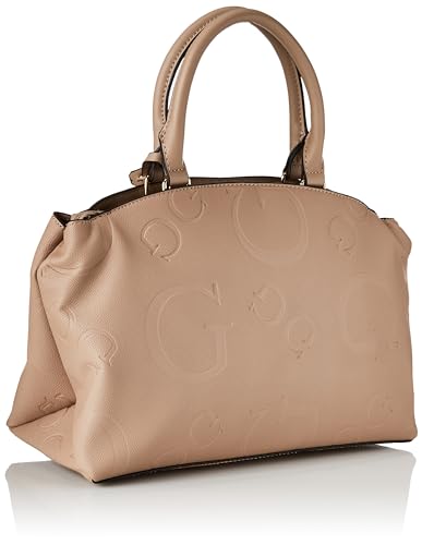 Guess Women's Beige Textured Satchel Bag| Ladies Purse Handbags | Gift For Ladies