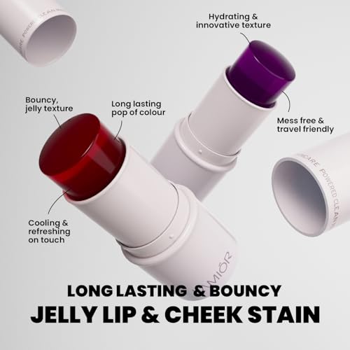 LAMIOR Bouncy Jelly Lip & Cheek Stain - Orchid Haze | 90% Natural, Hydrating, Buildable Color | Skincare-Powered, Vegan, Cruelty-Free, Non-Comedogenic & Long-Lasting