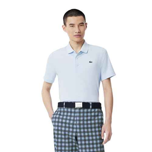 Lacoste Men's Solid Regular Fit Polos (DH8915T01_Light Blue