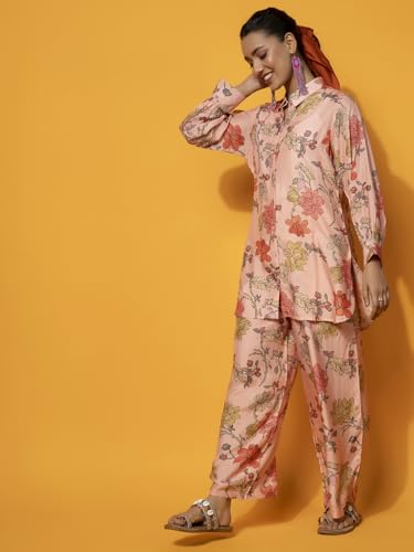 Libas Womens Printed Silk Blend Co-ord Set for Women