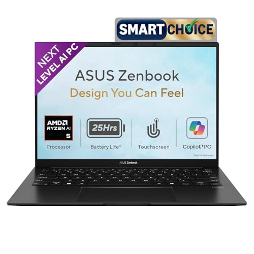 ASUS Zenbook 14 (2026), AMD Ryzen AI 5 430, AMD Radeon iGPU, 16GB RAM, 1TB SSD, FHD+, 14", (35.5 cm), Windows 11, M365 Basic(1 Year)* Office 2024, Jade Black, 1.28 kg, UM3406GA-QL119WS, Co-Pilot+ PC