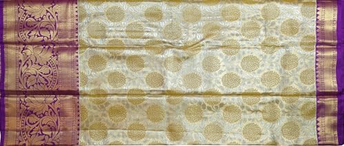 VFCollections Women's Kanchipuram Silk Pure Pattu Sarees With Blouse (VFC131-10)