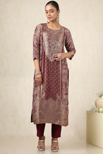 Soch Women's Dola Silk Salwar Suit Set (EWS5CD21718_Rust