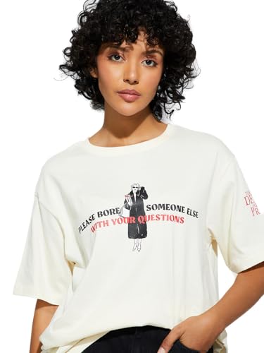 Max URB_N Women Devil Wears Prada Oversized T-Shirt (Beige_L)