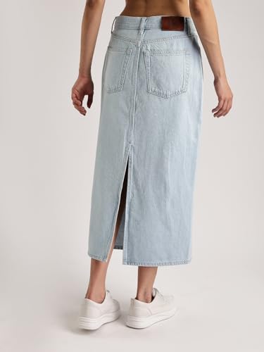 Calvin Klein Jeans Cotton Western Skirt Bleached Indigo