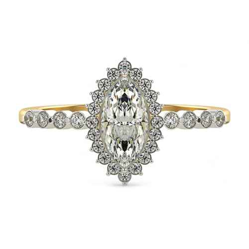 VALANOVA Hallmarked 14K Gold & Certified Lab Grown Diamond 0.59cts | Ring For Women's/Girls | Stylish & Elegant | VGR0463M | Ring Size: 14