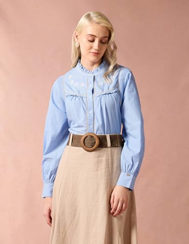 U.S. POLO ASSN. Embroidered Yoke Shirt (UWAW24SH149_Blue_M)