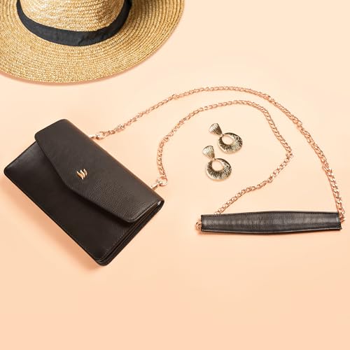 Lona Premium Minimalist Leather Clutch – Envelope Silhouette with Subtle Chain Detailing for Modern Elegance