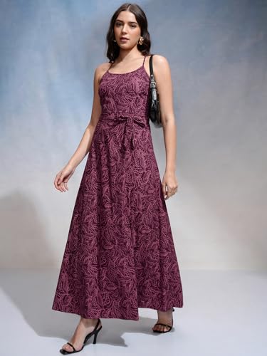 Tokyo Talkies Women Shoulder Straps Sleeveless Maxi Dress TTJ6011926 Purple L