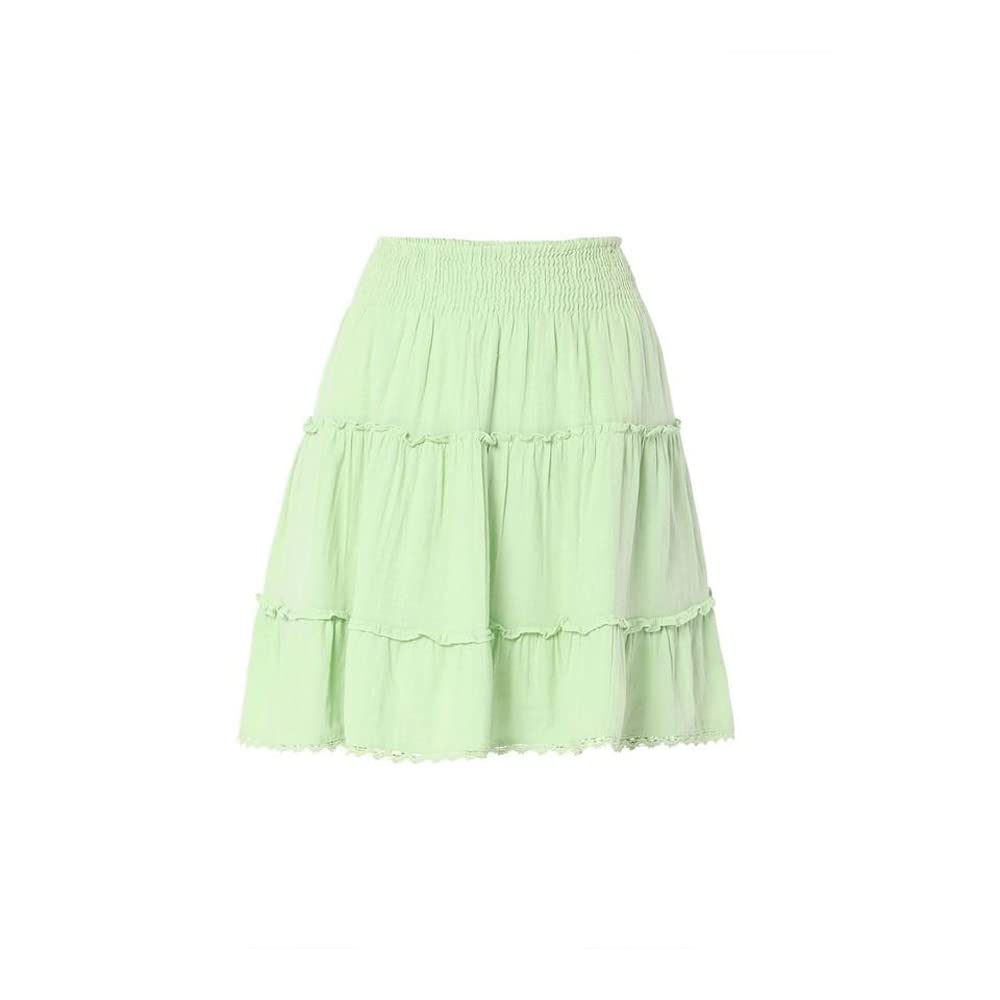VERO MODA Cotton Western Skirt Green