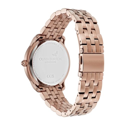 Olivia Burton Starlight Colour Qtz Basic Green Round Dial Women's Watch|Ionic Plated Rose Gold Steel Material|Rose Gold Color Band - 24000159