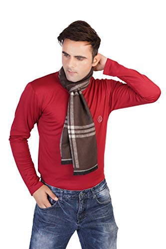 MUFFLY Woven Reversible Printed Men's Wool & Acrylic Muffler Warm Cashmere Wrap Shawl