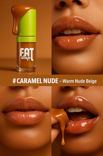 Lip Gloss,Tinted Lip Oil Long Lasting Non-sticky Shiny Lip Plumping Lip Gloss,Hydrating Moisturizing Lip Glow Oil for Looking Lips,Smooth Glossy Lip Plumper Gloss for Women (Caramel Nude)