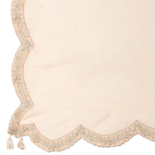 BIBA Women's Cotton Blend Kurta (SKDHO10291AW24NUDE_Nude