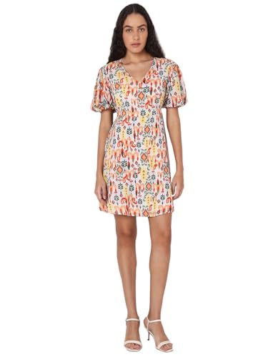 VERO MODA Women's Cotton Fit and Flare Above The Knee Dress (9009005-Mellow Yellow_Mellow