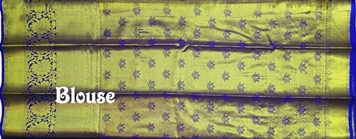 VFCollections Women's Kanchipuram Silk Pure Pattu Sarees With Blouse (VFC420-3)