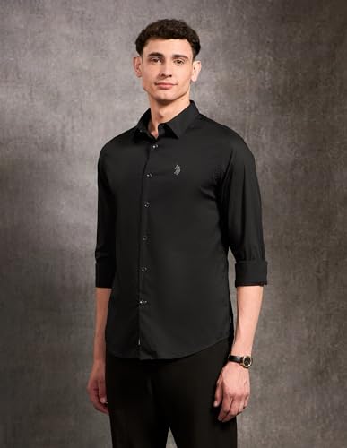 U.S. Polo Assn. Denim Co. Men's Poplin Black & Gold Shirt