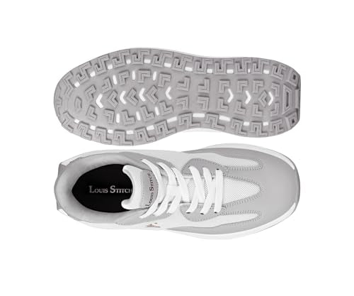 LOUIS STITCH Women’s Ash Grey Lightweight Athleisure Sport Shoes | Lightweight Casual Sneakers | Sporty Lace-Up Sneaker and Athleisure Wear| Perfect for Casual, Gym & Travel Wear | LSLD-AT-RF01-GYWH | UK-7