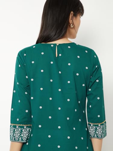 Max Women Floral Printed Straight Kurta(Green_XXL)