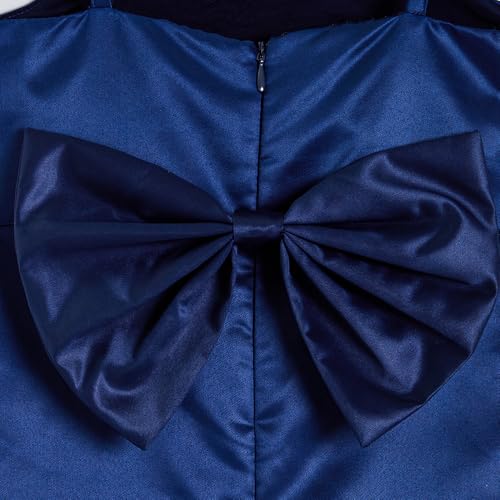 Hopscotch Girls Royal Blue Sleeveless Stone Embellished Sheath Gown For Age (3-4 Years)