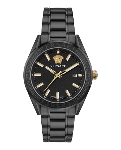 Versace V-Code 42 mm Black Dial Men Analog Watch- VE6A00925