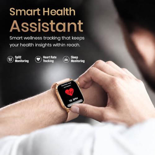 GameSir Sports Edge Smart Watch for Men & Women, 1.88" Full Touch Display, Bluetooth Calling, Fitness Tracking, Message Notifications, Android & iOS Compaatible - (Gold)