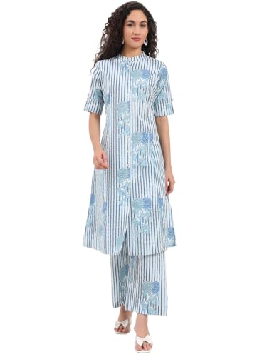Divena Blue Floral Printed Cotton Co-ords Sets