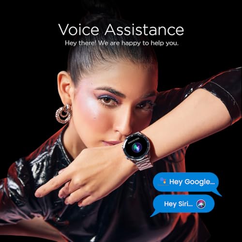 Fire-Boltt Legacy Luxury Round Smart Watch 1.43″ Super AMOLED, Bluetooth Calling, Wireless Charging, Voice Assistant, SPO₂ & Heart Rate Monitor, 110+ Sports Modes, Smart Watch for Men & Women - Black