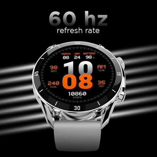 Fire-Boltt Legacy Luxury Round Smart Watch 1.43″ Super AMOLED,Bluetooth Calling,Wireless Charging,Voice Assistant,SpO₂ & Heart Rate Monitor,110+ Sports Modes,Metal Smart Watch for Men & Women - Silver