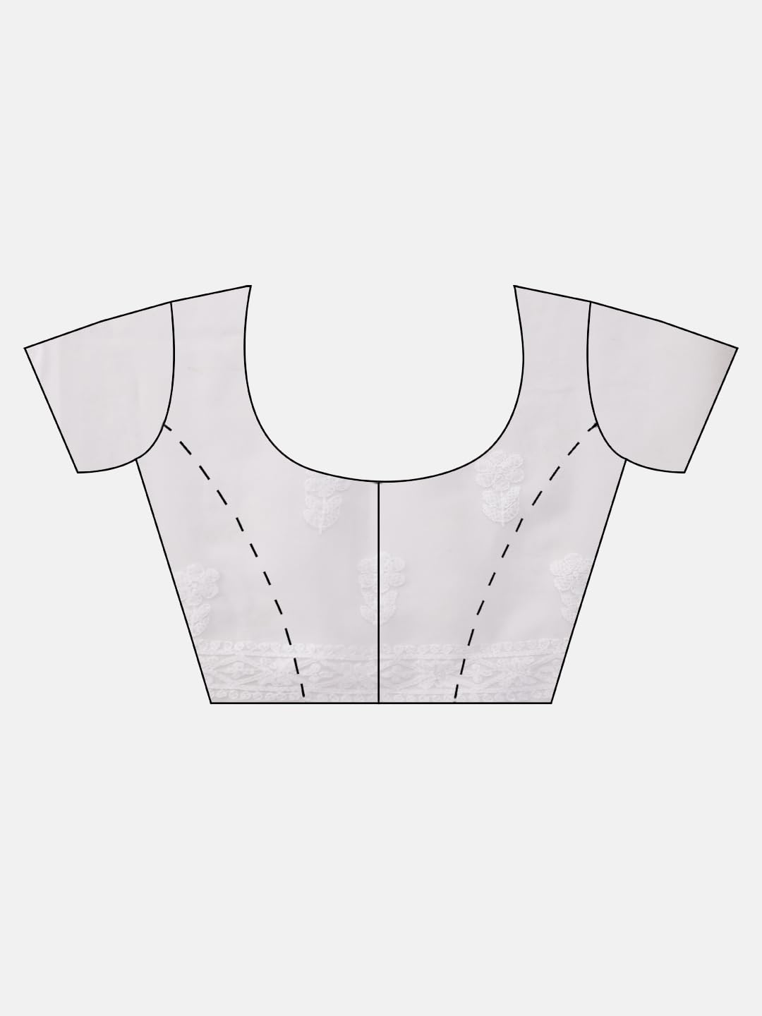 Ada Women's Handmade Lucknow Chikankari White Georgette Saree with Unstitched Blouse A129574