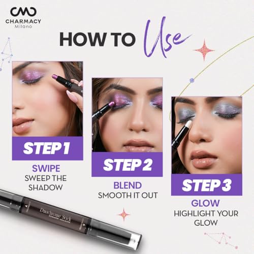 Charmacy Milano Zodiac Eyeshadow Stick - #903 Pisces, Dual-Ended, Highly Pigmented & Duochrome Eyeshadow, Enriched with Cacao Seed Butter, 1.8 Gms