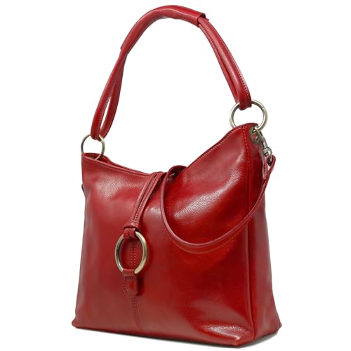 Floto Luggage Zip Pocket Tavoli Tote, Tuscan Red, Medium