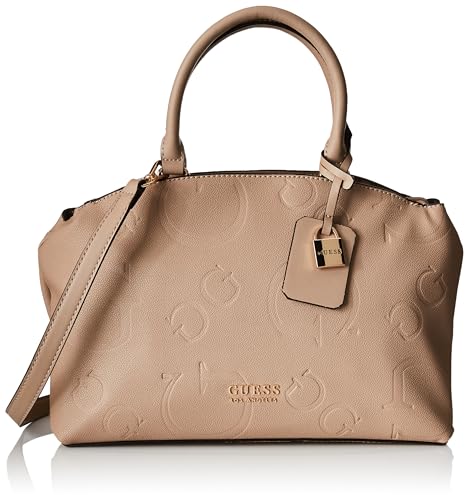 Guess Women's Beige Textured Satchel Bag| Ladies Purse Handbags | Gift For Ladies