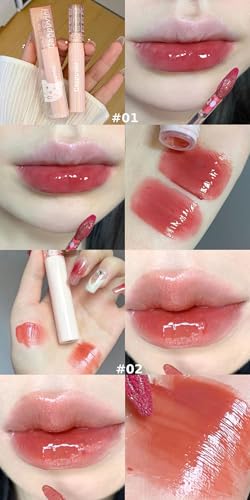 CAPPUVINI Bubble Mirror Water Lip Gloss | Moisturizing Lip Tint & Balm | Glossy Finish with Non-Sticky & Long-Lasting | Light Pink, Red, Brown Nude lipsticks for women | All Soft & Bold Shades | long stay lipstick waterproof (05# Sunset Dragonfly, 3g)