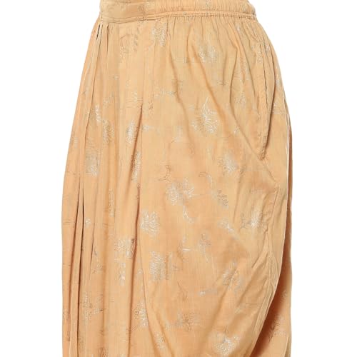 BIBA Women's Rayon Kurta Sets (SKDINDLON10151AW24PBEG_Peach-Beige